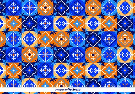 blue talavera vector pattern   vector art