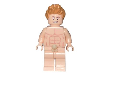 Naked LGO Minifigures With Six Pack Torso Surfer Man With Genitals