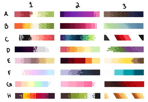 F2u Color Palettes By Nurserybears On Deviantart Color Schemes Colour