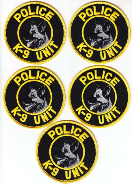 Lot Of 5 Police K 9 Unit 35 Round Patches Goldblack K9 Canine German