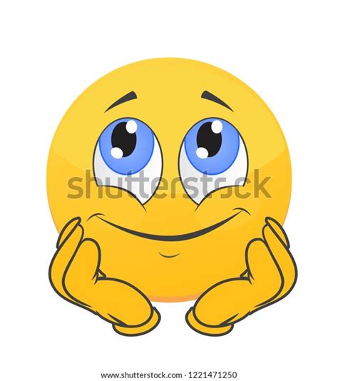 Smiley Dreamy Emoji Fun Face Romantic Stock Vector Royalty Free