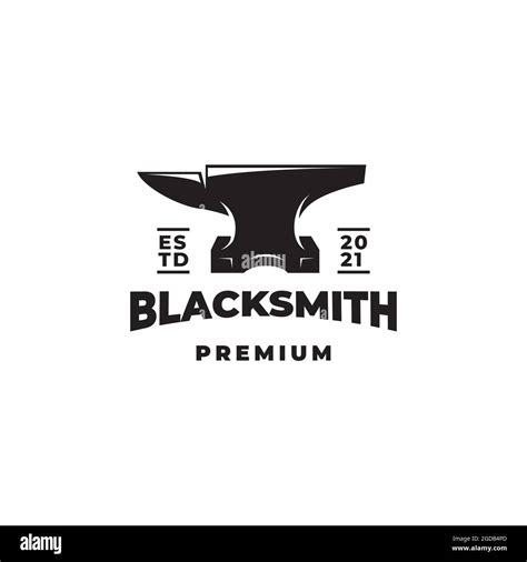 Blacksmith Forge Anvil Logo Design Vector Template Stock Vector Image