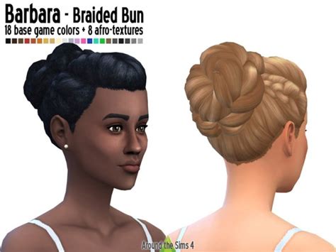 Around The Sims 4 Braided Bun With For Straight And Afro