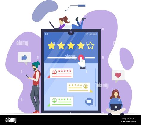 Online Reviews Semi Flat Rgb Color Vector Illustration User Experience Customer Satisfaction