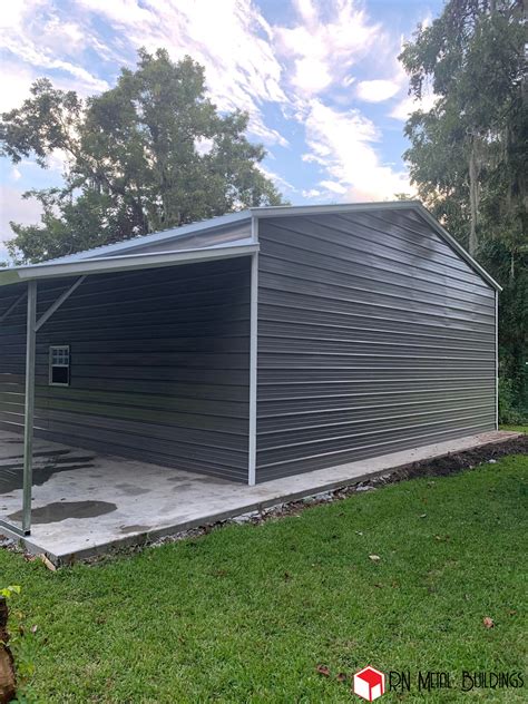 Metal Garage 30x51x12 With A 10x51x8 Open Lean To Rn Metal Buildings