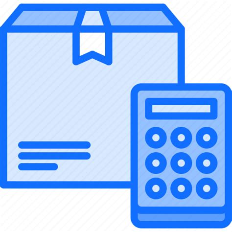 Box Calculator Courier Delivery Parcel Price Warehouse Icon