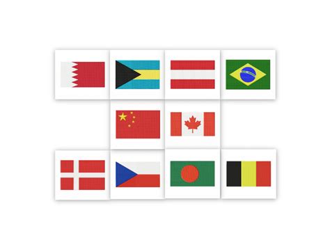 100 World Flags Embroidery Designs Pack Flag Embroidery Embroidery