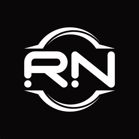Monograma De Logotipo Rn Con Plantilla De Diseño De Forma De Corte