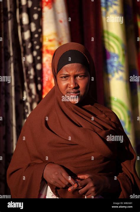Portrait Of A Somali Woman In The Street Woqooyi Galbeed Region Hargeisa Somaliland Stock