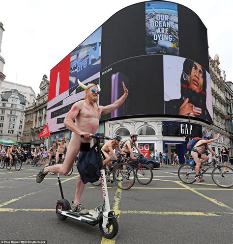 Cheeky Cyclists Bare All In The World Naked Bike Ride Around London I