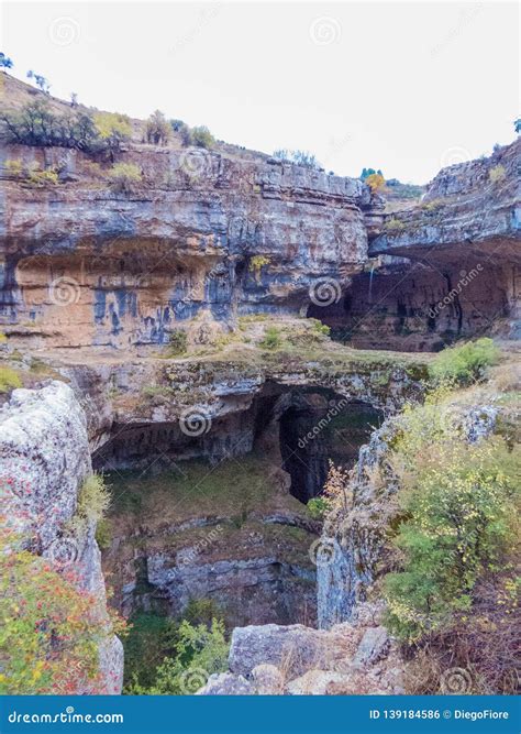 Baatara Gorge Waterfall Tannourine Lebanon Stock Photo Image Of