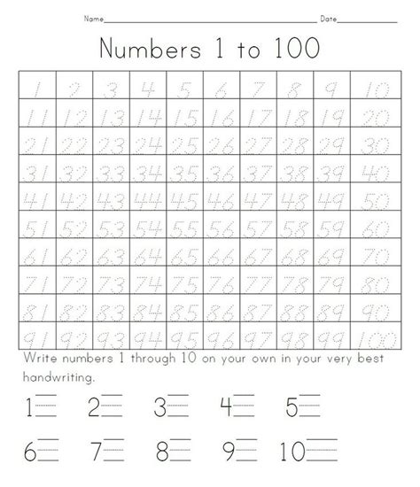 Trace Numbers 1 100 Activity Shelter 6 Best Images Of Printable
