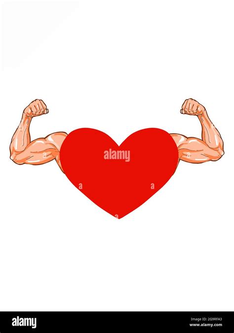 Red Heart Strong Arms Illustration Stock Photo Alamy