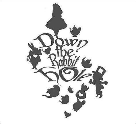 Down The Rabbit Hole Collage~ Alice Decal Alice In Wonderland Rabbit