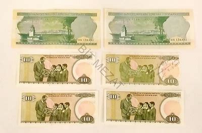 Kağıt Para 10 Türk Lirası 2 Farklı Edisyon 6 Adet Banknot