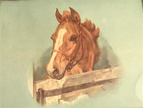 Vintage Horse Print Signed By Artist Wood Frame With Western Theme