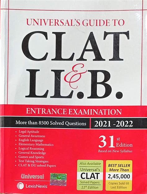 Buy Universal Guide Clat And Llb Entrance Examination 31st Edition 2021