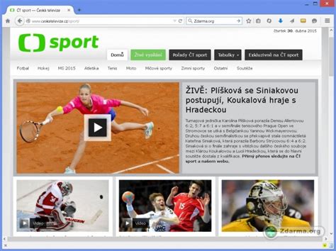 Tv program vašej obľúbenej stanice čt sport na dnešný celý deň a nasledujúcich 7 dní. ČT Sport - živé vysílání online i zprávy | Zdarma.org