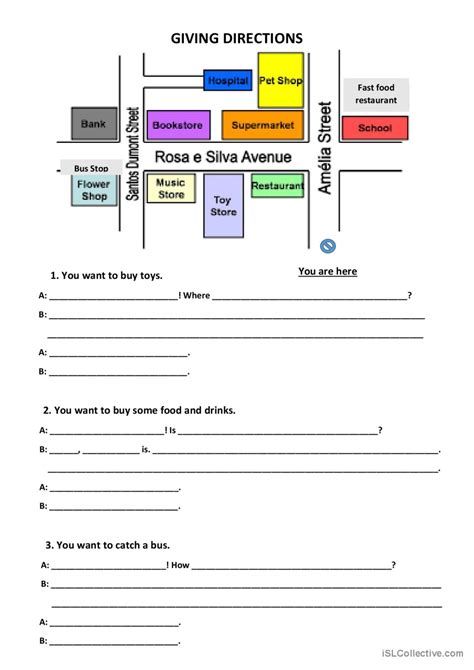 Giving Directions Creative Writin English Esl Worksheets Pdf And Doc