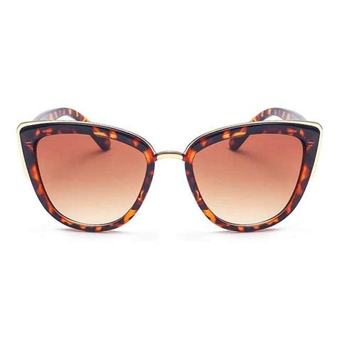 Fashion Cat Eye Vintage Gradient Glasses Uv400 Sunglasses For Ladies
