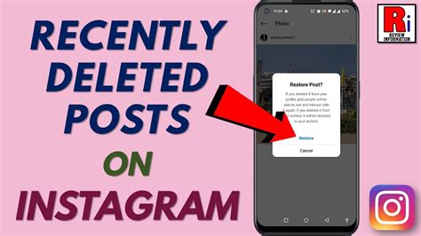 How To Restore Your Recently Deleted Posts On Instagram Youtube