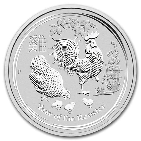 2017 Australia 1 Oz Silver Lunar Rooster Golden Eagle Coins