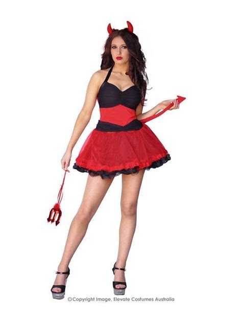 Red Devil Sexy Womens Costume Demons Mistress Halloween Costume