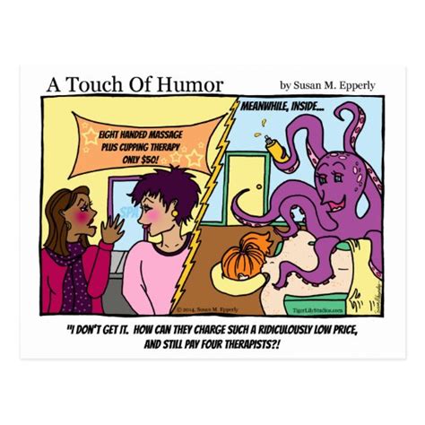 A Touch Of Humor Octopus Massage Comic Postcard