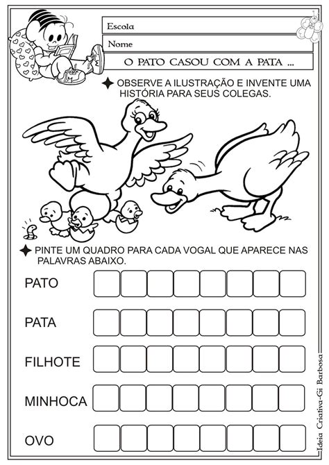 Atividade Pato Educação Infantil