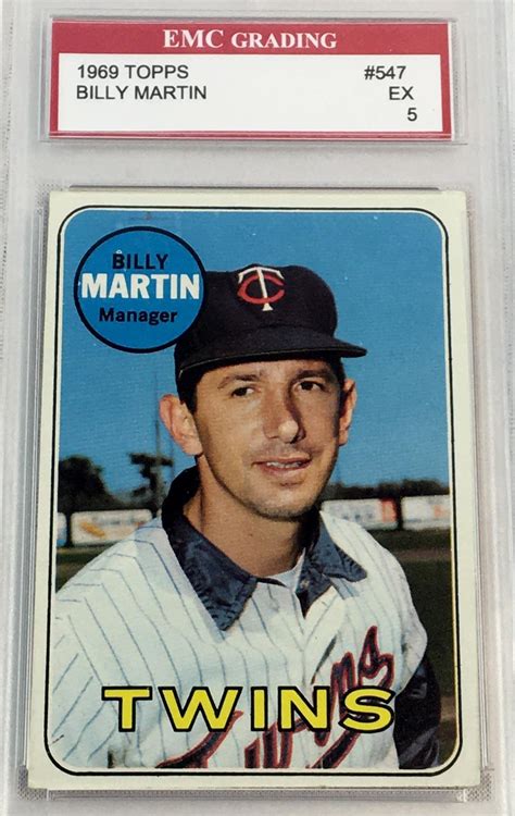 Lot 1969 Topps 547 Billy Martin Baseball Card Graded