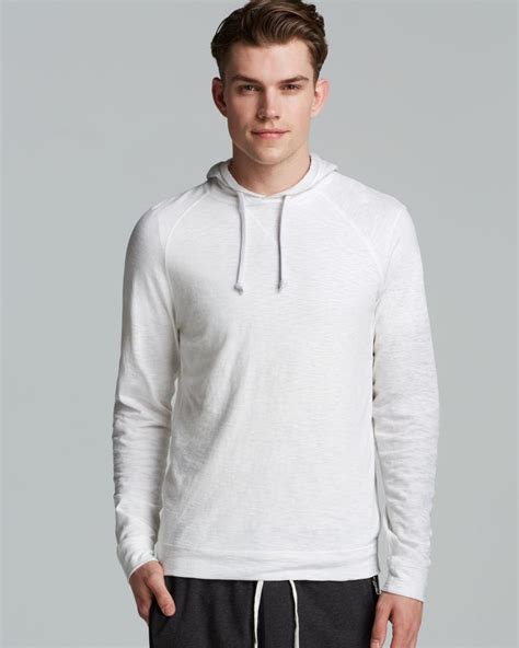 Vince Jersey Pullover Hoodie In White For Men Lyst