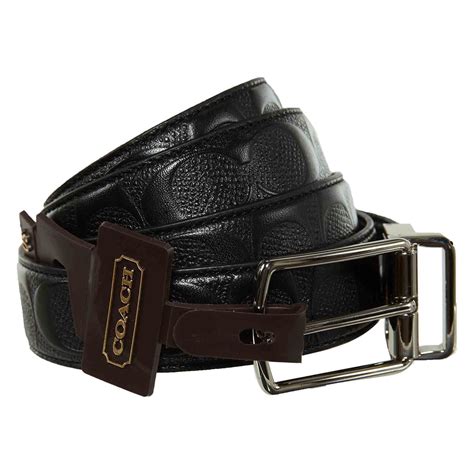 Coach Coach Black Modern Harness Cut To Size Leather Signature Belt