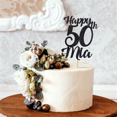 50th Anniversary Cake Topper 50th Birthday Cake Topper Happy 50th