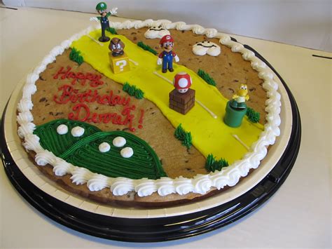 Mario Cookie Cake - Super Mario Cookie Cake Super Mario Birthday Super Mario Party Mario ...