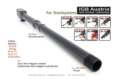 Igb Austria Barreltechnology 10 Igb Tactical Barrel For Glock 2223