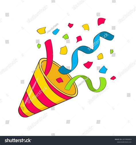 Party Popper Confetti Cartoon Vector Illustration Stock Vector Royalty