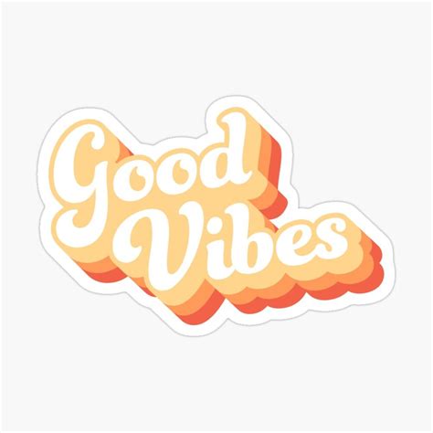 Good Vibes Vintage 70s Aesthetic Sticker Preppy Stickers Aesthetic