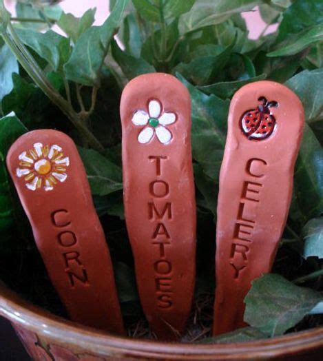 Faux Terra Cotta Polymer Clay Vegetable Garden Markers 15 Plant