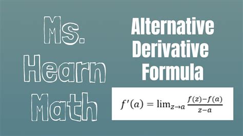 Using The Alternative Form Of Derivative At A Point Definition Example