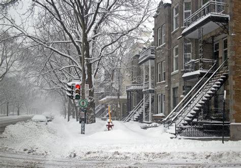 Winter In Montreal Stock Image Image Of Route Blizzard 51463565