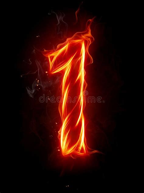 Fire Number 1 A Series Of Fiery Letters And Numbers Spon Number