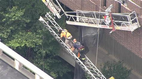 2 Workers Rescued After Scaffolding Collapse In University City Video