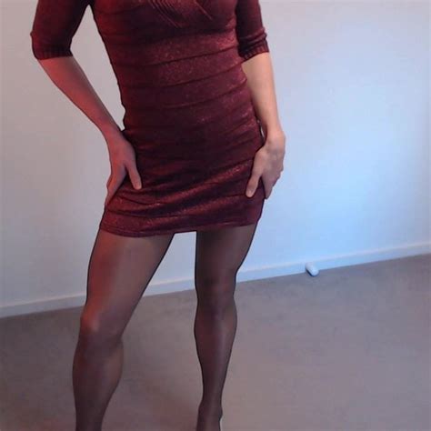 Crossdresser In Shiny Pantyhose And High Heels Cums Xhamster