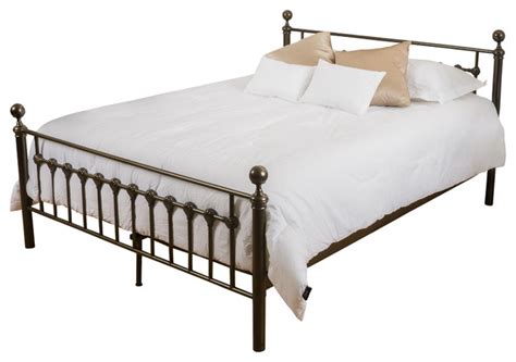 Bradford King Size Iron Metal Bed Frame Traditional Panel Beds By