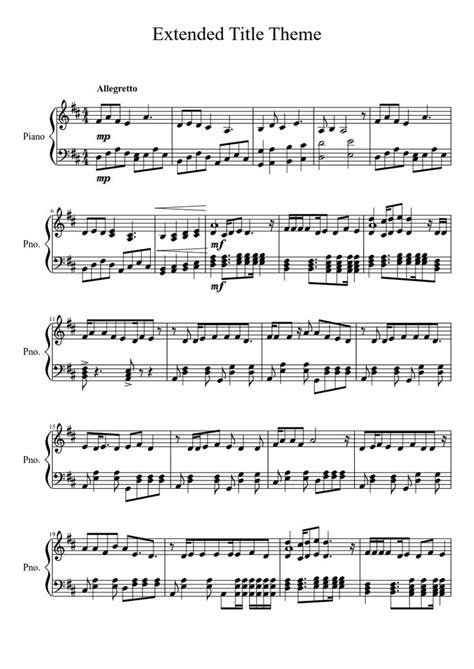 My Little Pony Friendship Is Magic Extended Title Theme Musescore