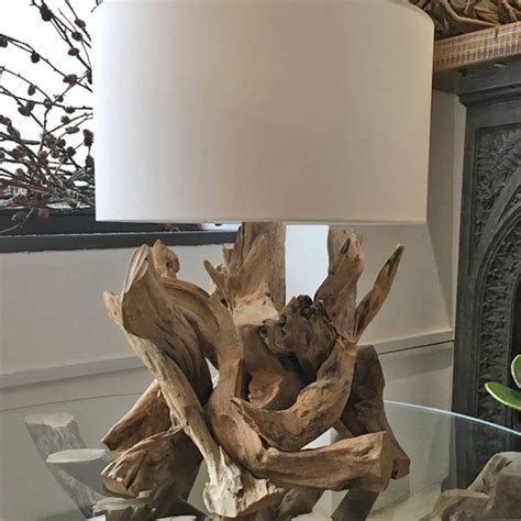 Stumpy Driftwood Table Lamp Natural By Doris Brixham