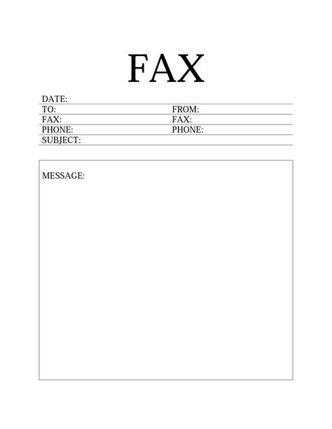 Fax Cover Sheet Template Free Printable Porn Sex Picture