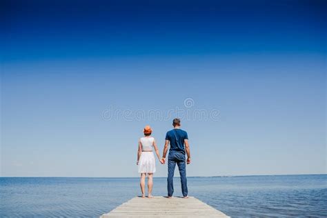 Beach Couple Enjoying Summer Stock Image Image Of Honeymoon Person