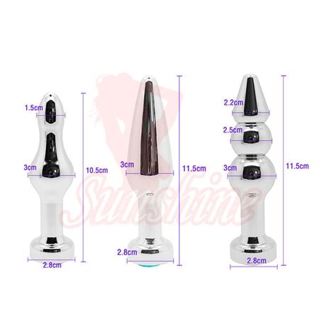 3 In 1 Beginners Metal Butt Plug Smooth Touch Anal Sex Toys