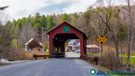 Scenic Vermont Photography Upper Cox Brook Covered Bridge On A Spring
